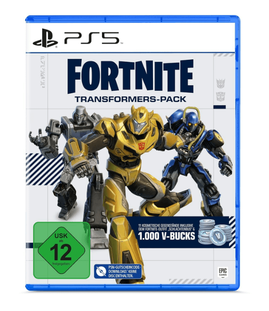 Fortnite: Transformers Pack box art for Playstation 5
